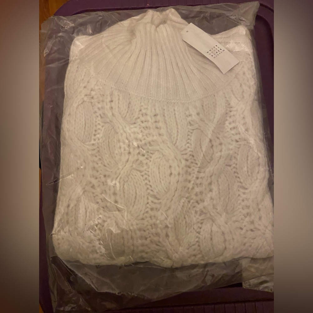 WHBM Sweater, Lavender Tint(does look cream), Size XL